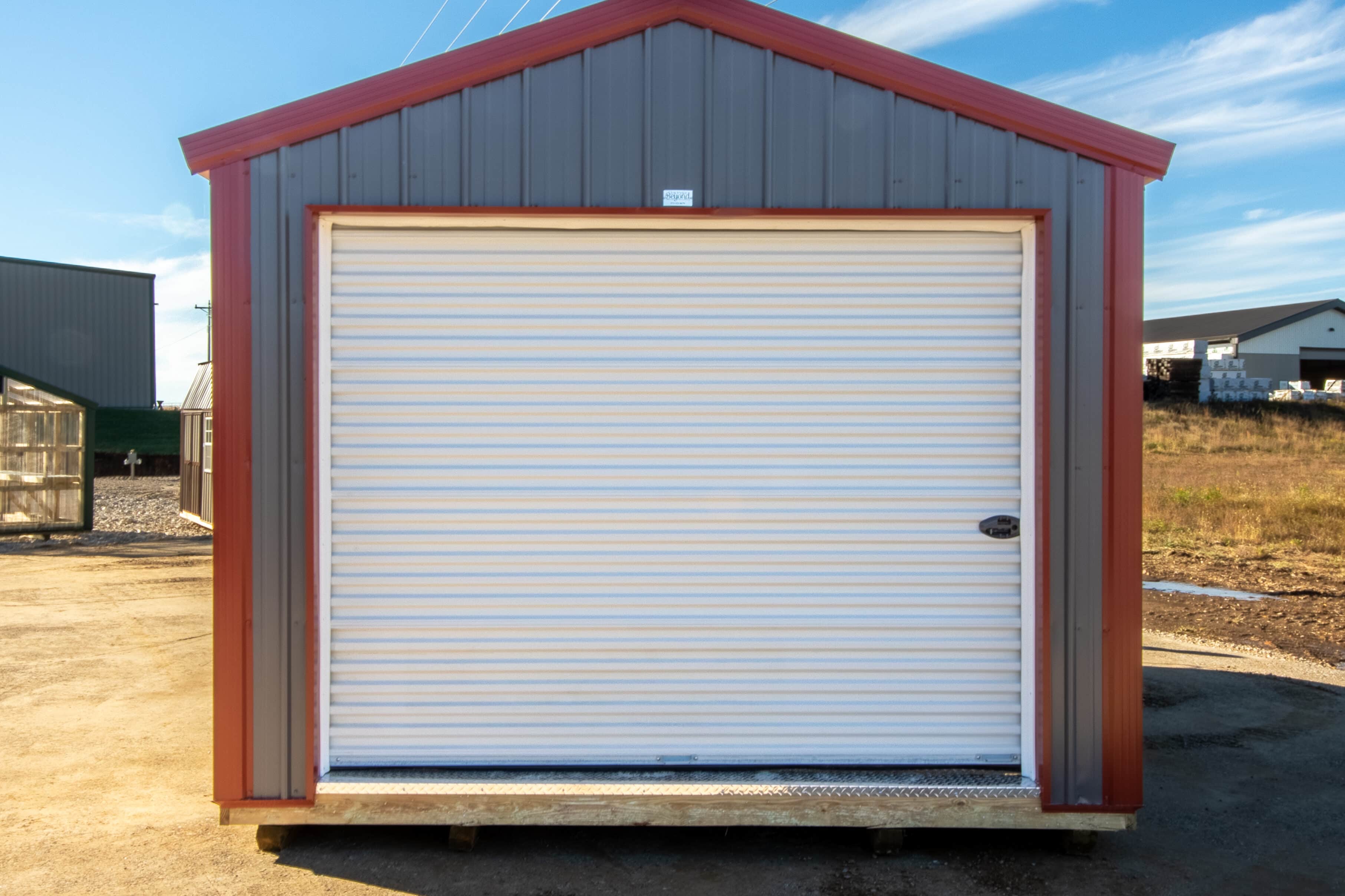 9x7 roll up door for customizable sheds