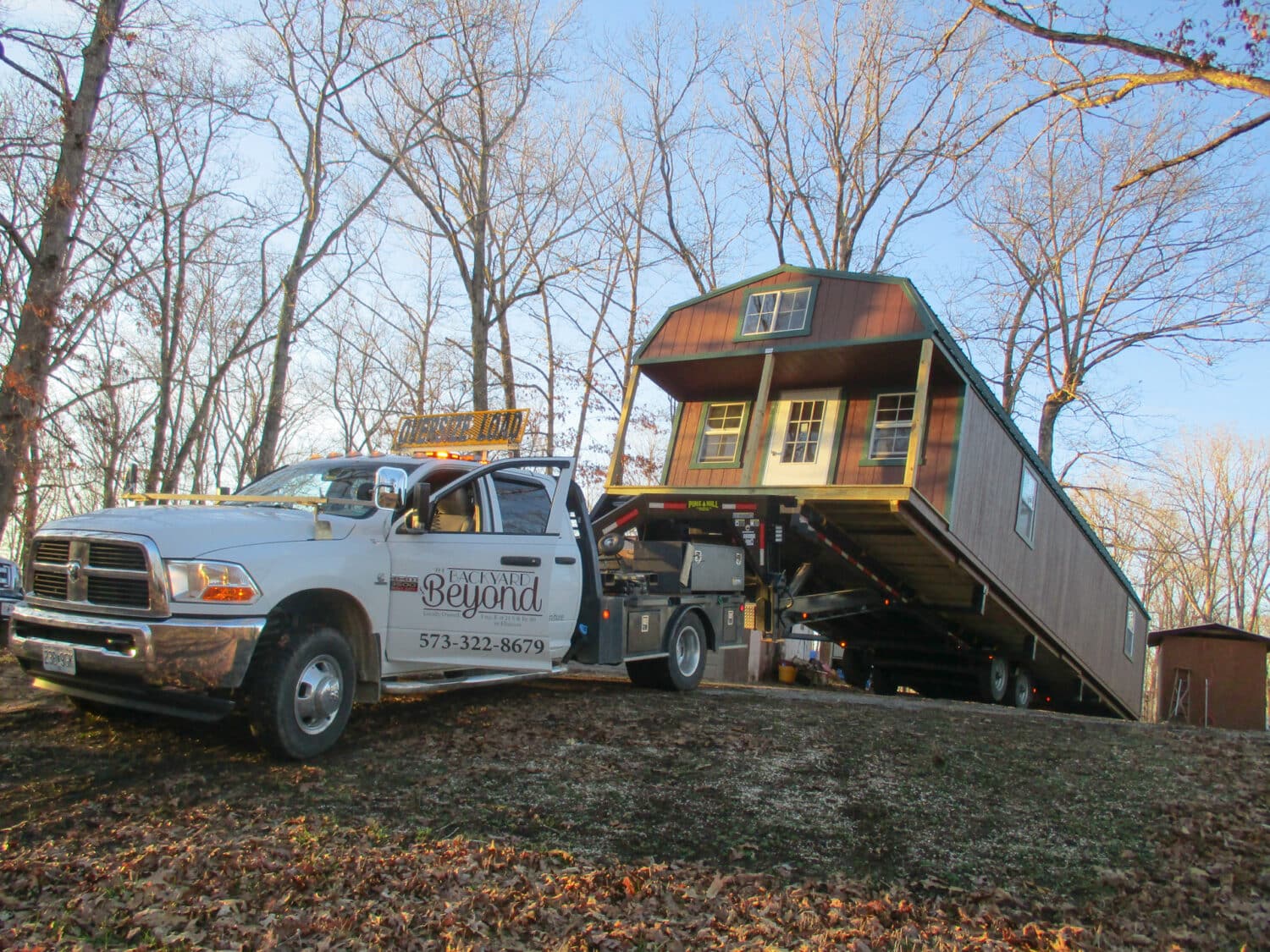 delivering prefab cabin