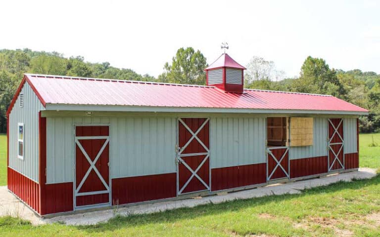 horse shelter with multiple doors in bertrand mo